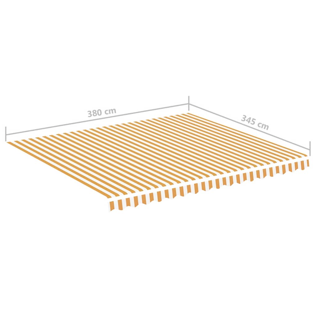 Tessuto di Ricambio per Tenda da Sole Giallo e Bianco 4x3,5 m Poliestere | homemem39
