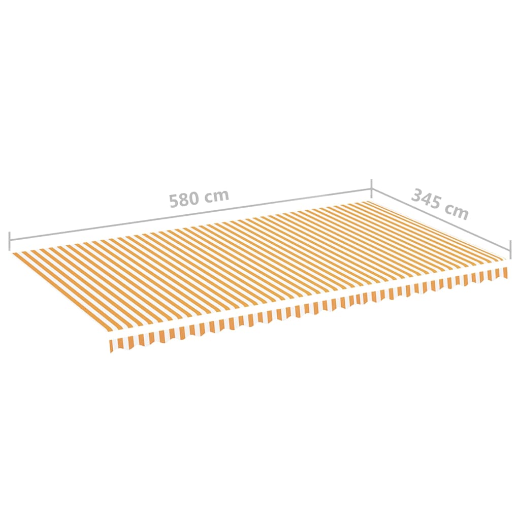 Tessuto di Ricambio per Tenda da Sole Giallo e Bianco 6x3,5 m | homemem39