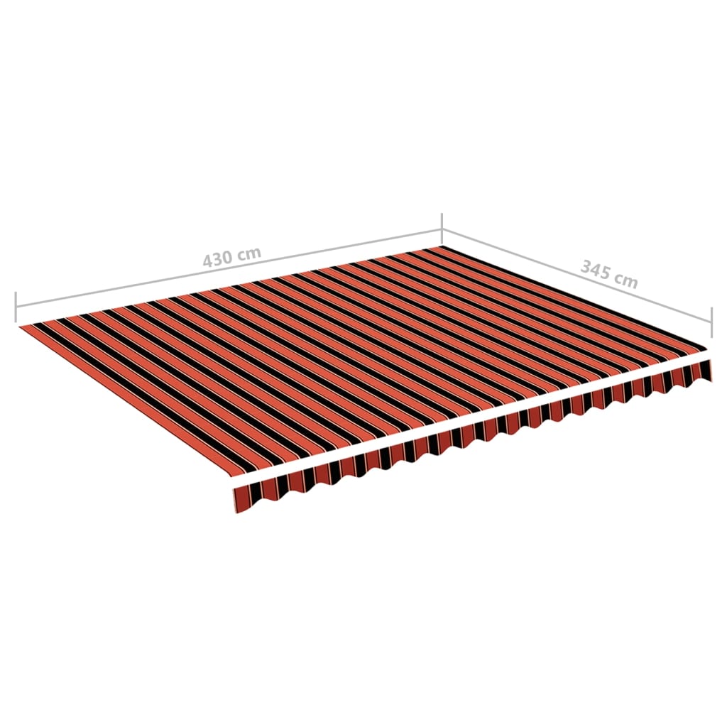 Tessuto di Ricambio per Tenda da Sole Arancione e Marrone 4,5x3,5 m Poliestere | homemem39