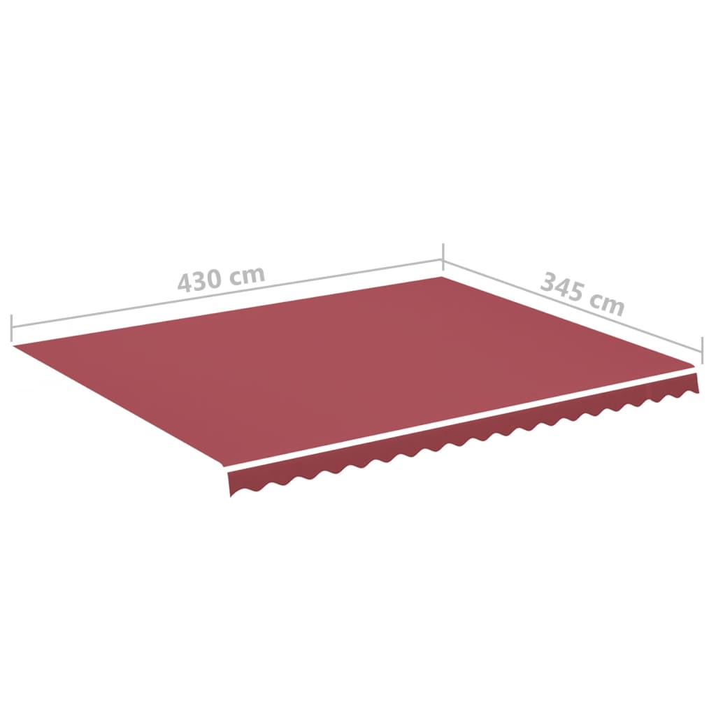 Tessuto di Ricambio per Tenda da Sole Rosso Borgogna 4,5x3,5 m Poliestere | homemem39
