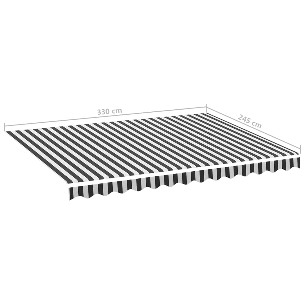 Tessuto di ricambio Tenda da Sole Antracite e Bianco 350x250 cm