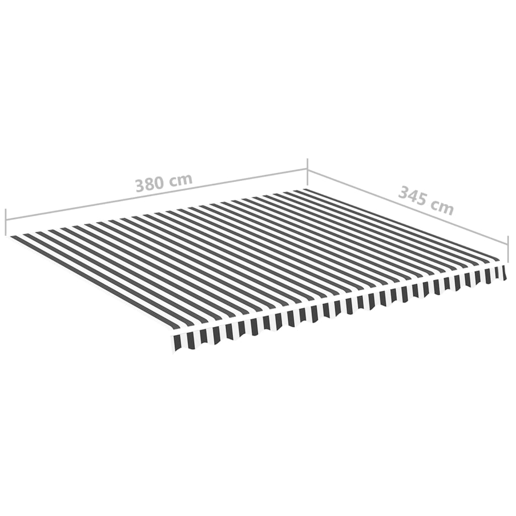 Tessuto di Ricambio per Tenda da Sole Antracite e Bianco 4x3,5m | homemem39