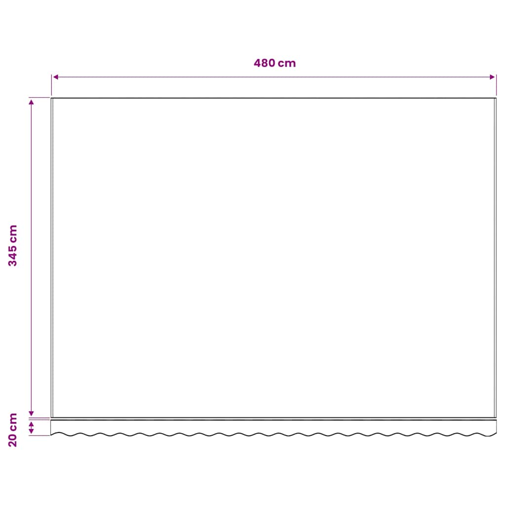 Tessuto di ricambio Tenda da Sole Antracite e Bianco 500x350 cm