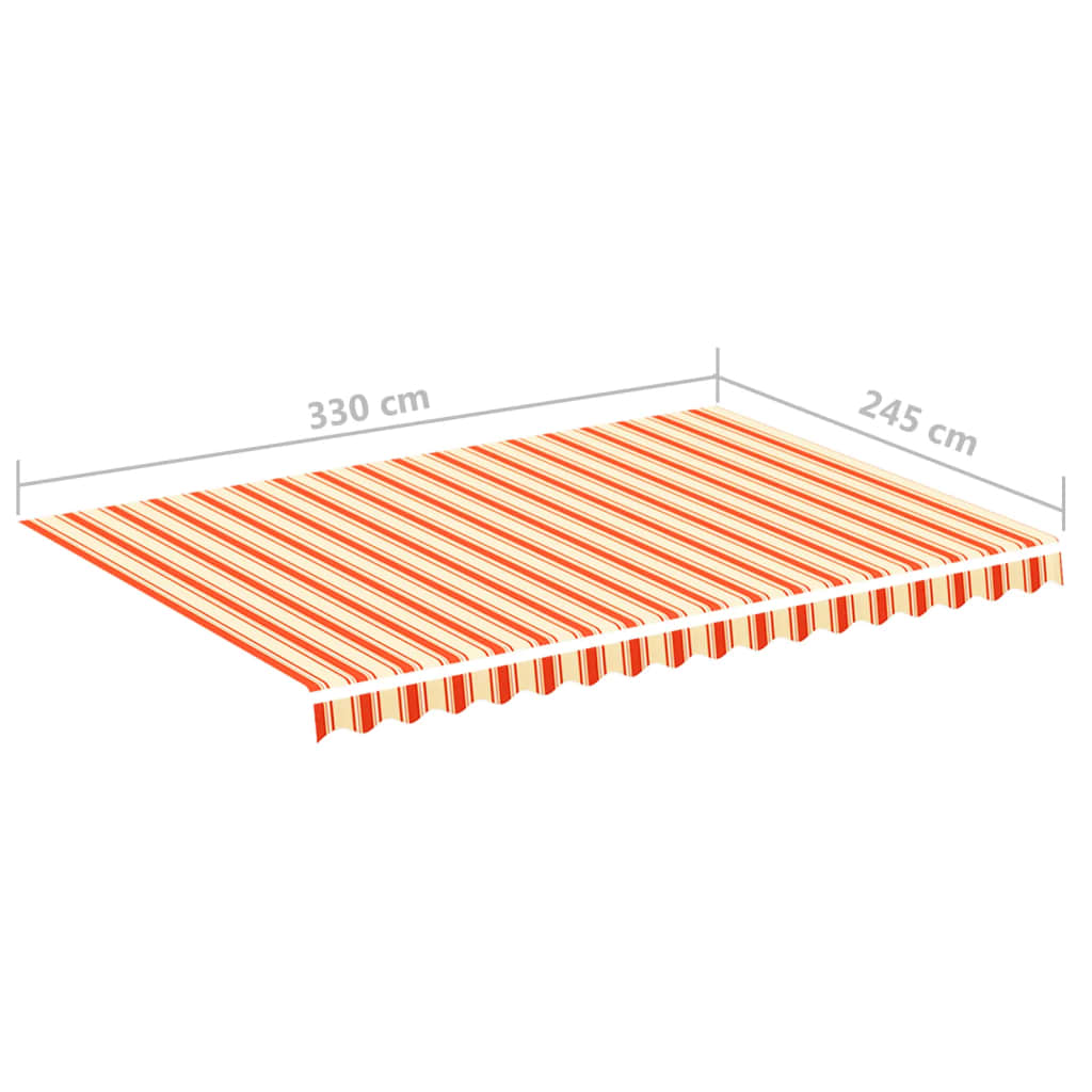 Tessuto di Ricambio per Tenda da Sole Giallo e Arancione 3,5x2,5 m Poliestere | homemem39