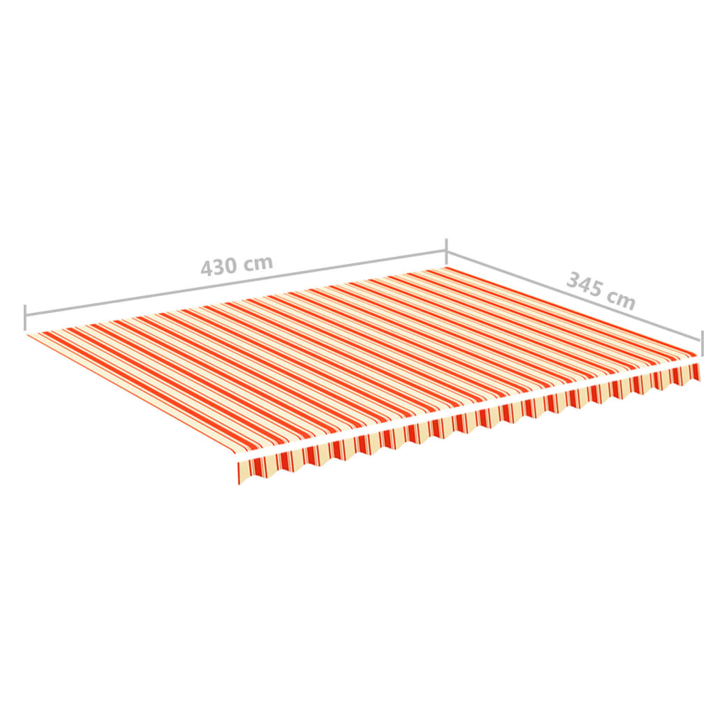 Tessuto di Ricambio per Tenda da Sole Giallo e Arancione 4,5x3,5 m Poliestere | homemem39