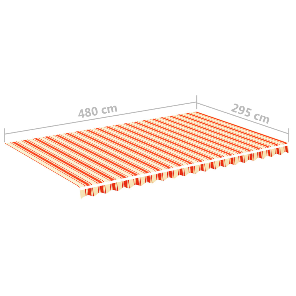 Tessuto di Ricambio per Tenda da Sole Giallo e Arancione 5x3 m Poliestere. | homemem39