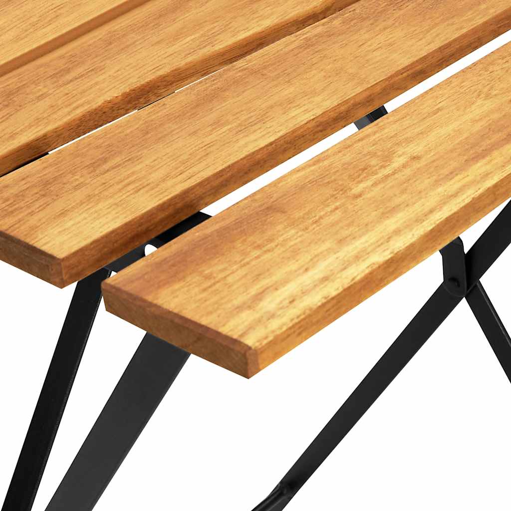 Set da Bistrot 3 pz Pieghevole in Legno Massello di Acacia