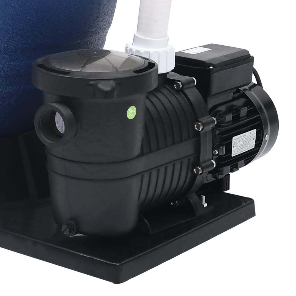 Filtro a Sabbia con Pompa a 7 Vie da 1000 W Blu e Nero | homemem39