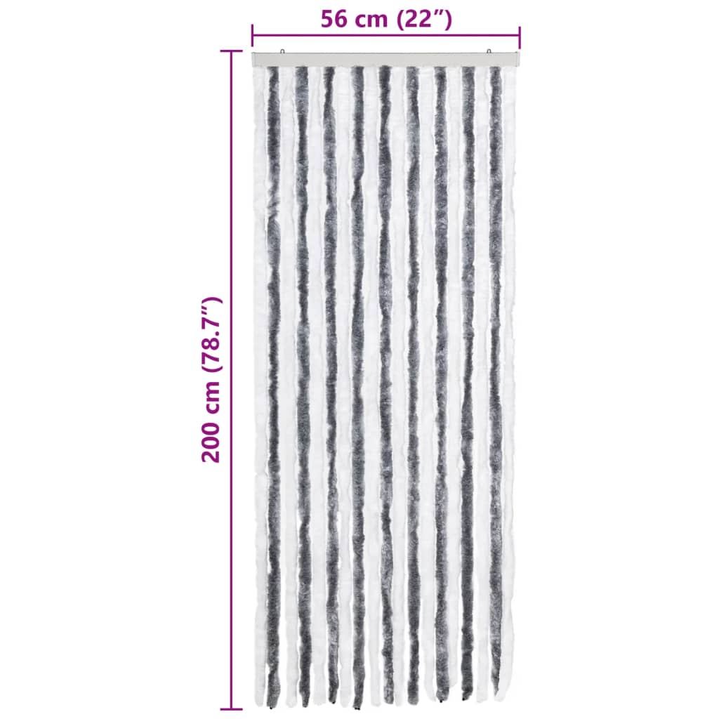 Zanzariera Grigio e Bianco 56x200 cm Ciniglia - homemem39