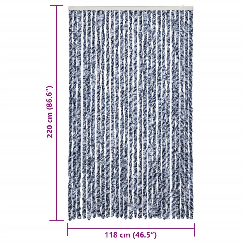 Zanzariera Blu e Bianco 118x220 cm Ciniglia | homemem39