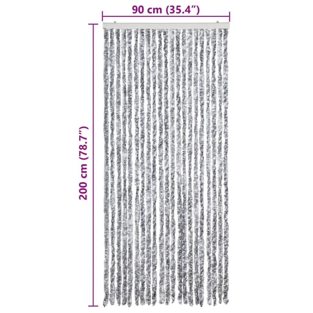 Zanzariera Bianco e Grigio 90x200 cm Ciniglia | homemem39