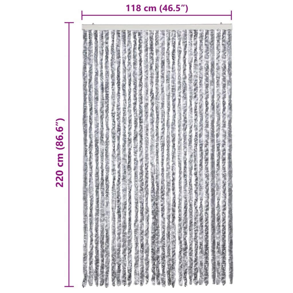 Zanzariera Bianco e Grigio 118x220 cm Ciniglia | homemem39
