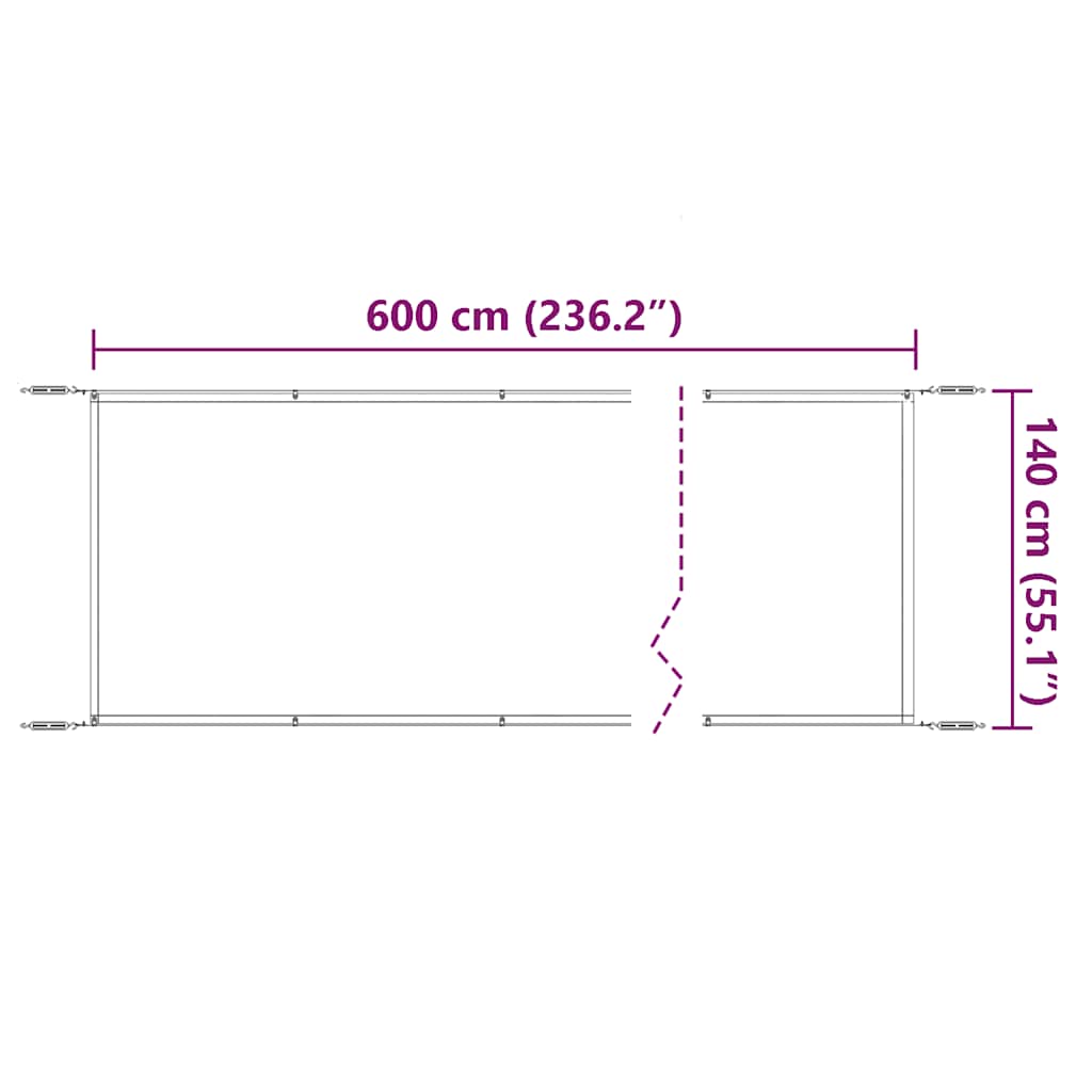 Paravento Verticale Grigio Talpa 140x600 cm in Tessuto Oxford | homemem39