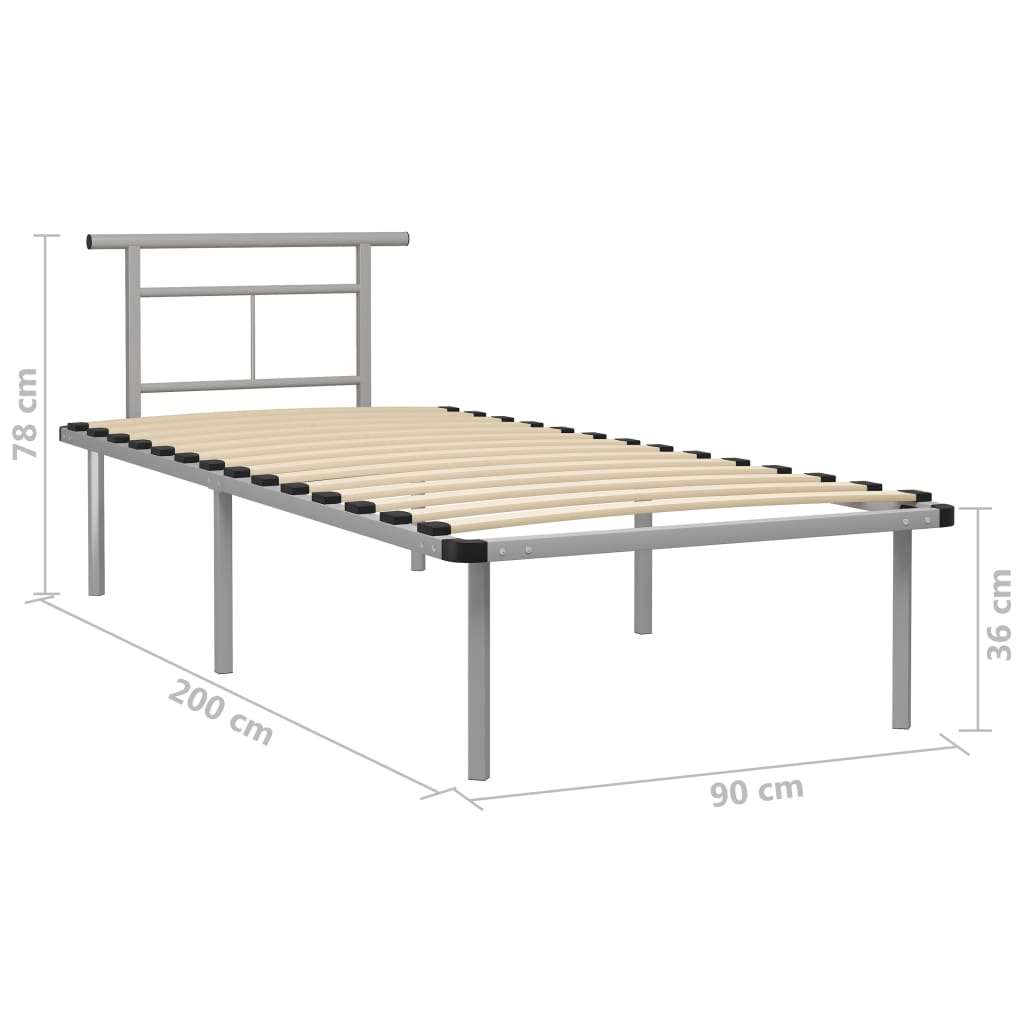 Giroletto Grigio in Metallo 90x200 cm | homemem39