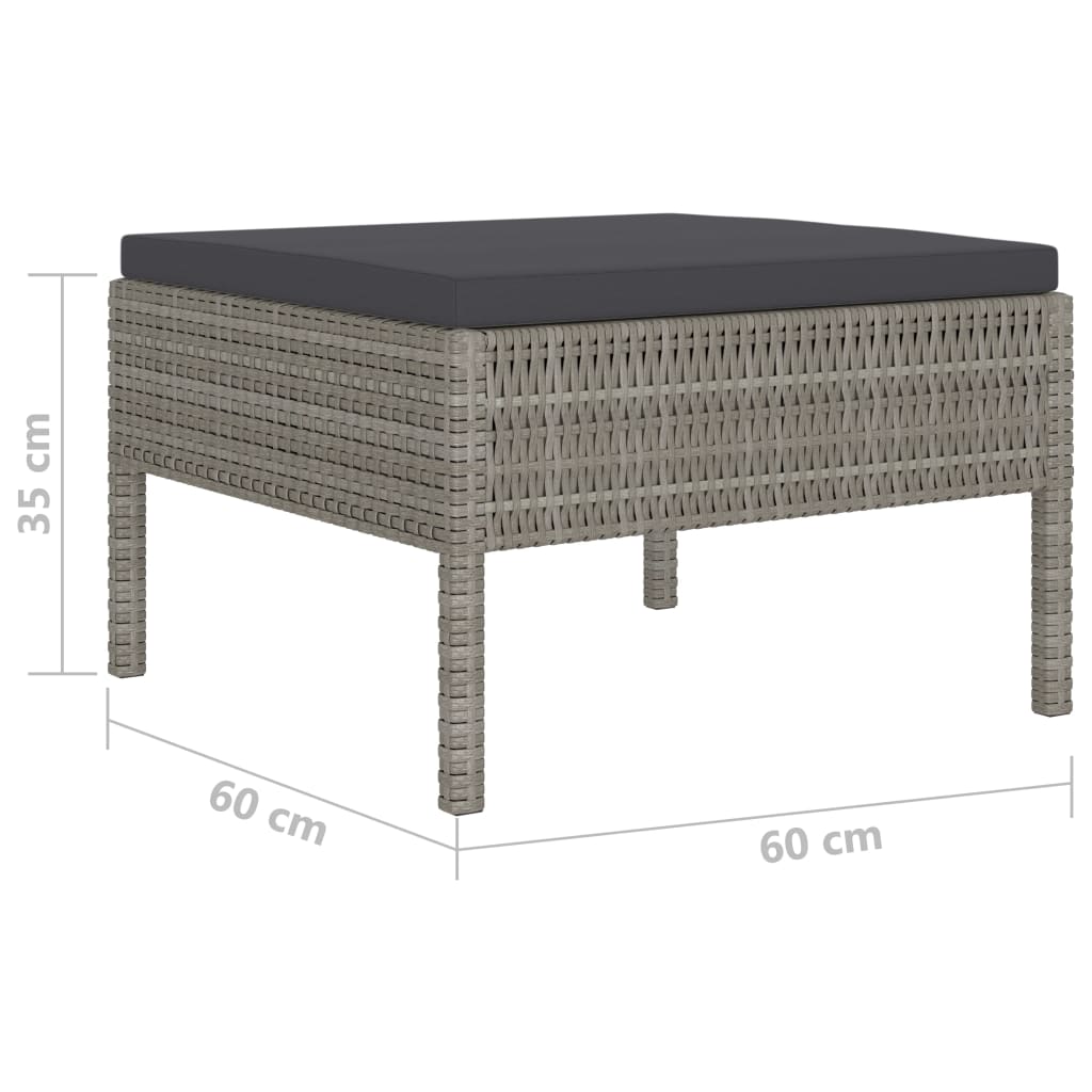 Set Divani da Giardino 4 pz con Cuscini in Polyrattan Grigio - homemem39