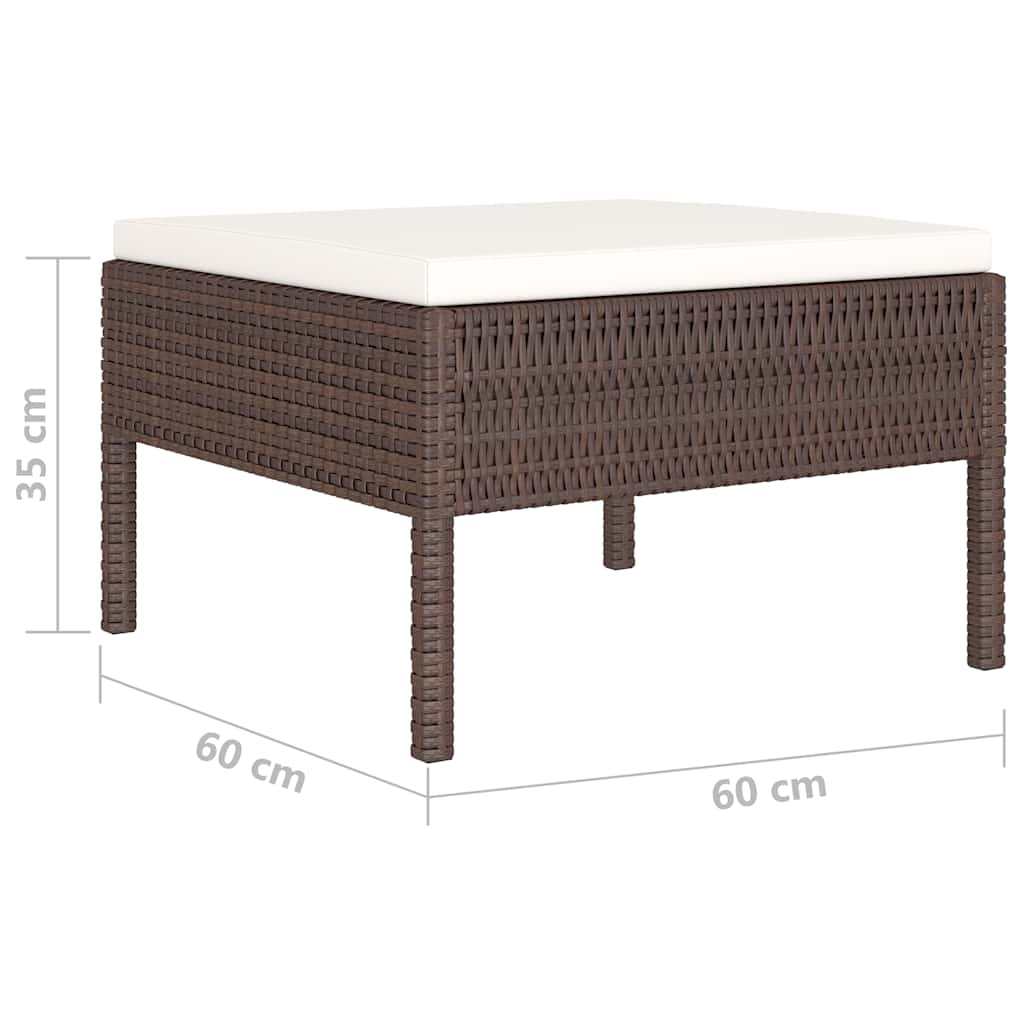 Set Divani da Giardino 10 pz con Cuscini in Polyrattan Marrone | homemem39