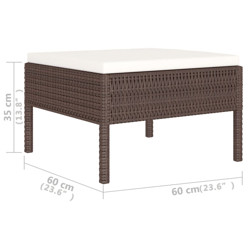 Set Divani da Giardino 6 pz con Cuscini in Polyrattan Marrone - homemem39