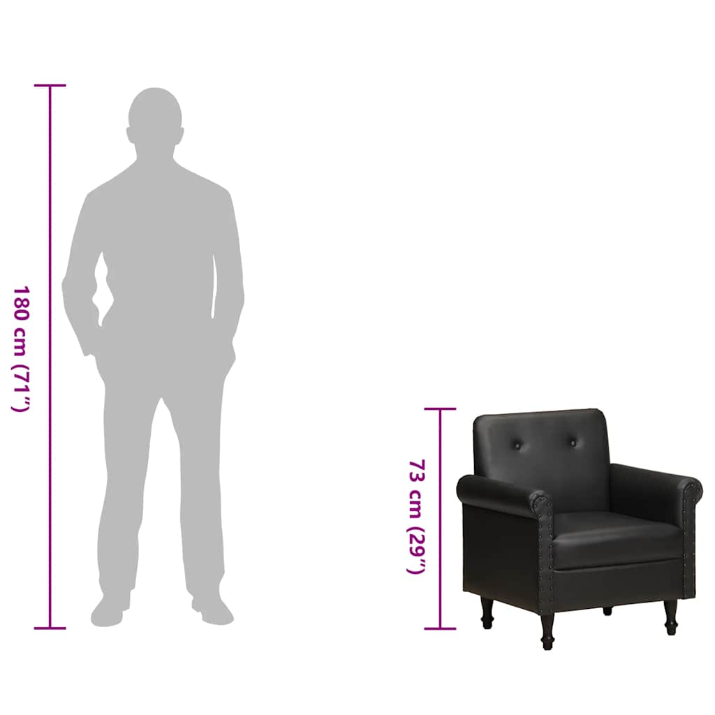Poltrona a Pozzetto Nera in Vera Pelle - homemem39