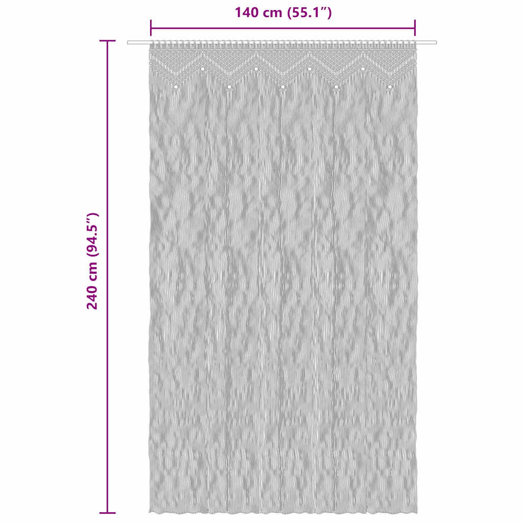 Tenda Macramè Blu 140x240 cm in Cotone | homemem39