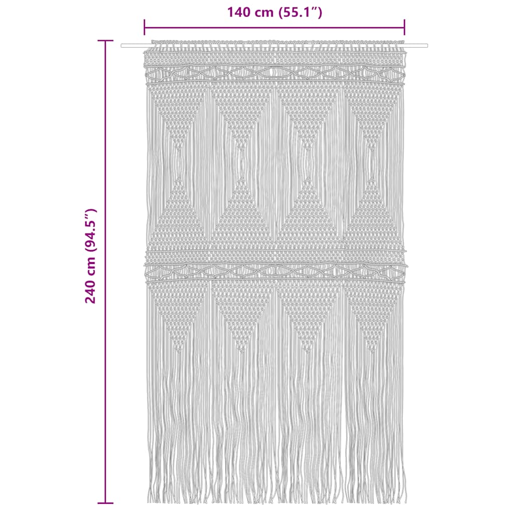 Tenda Macramè Blu 140x240 cm in Cotone | homemem39