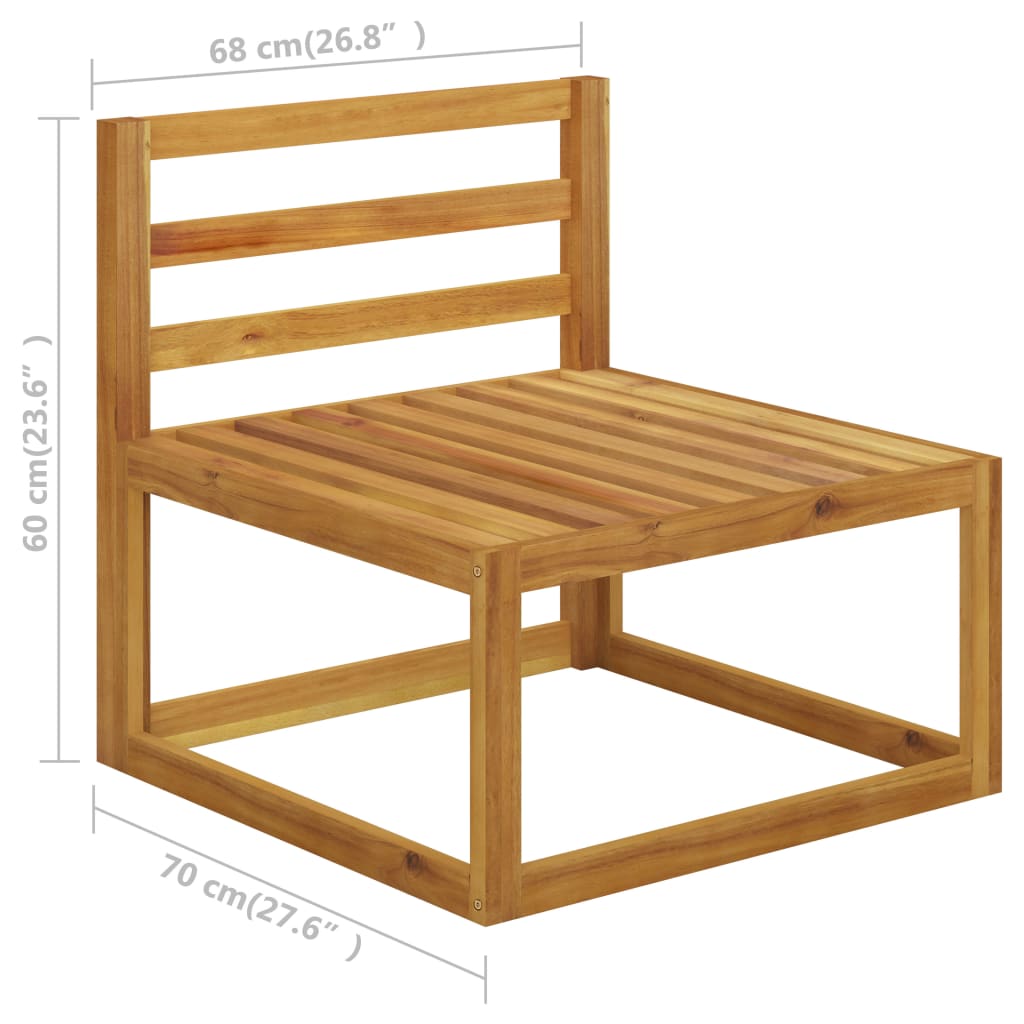 Set Divani da Giardino 9 pz con Cuscini Crema Legno di Acacia | homemem39