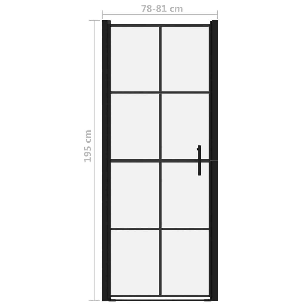 Porte per Doccia in Vetro Temperato 81x195 cm Nere