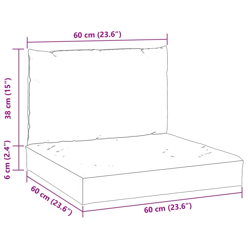 Cuscini per Pallet 2 pz Azzurro in Tessuto Oxford | homemem39