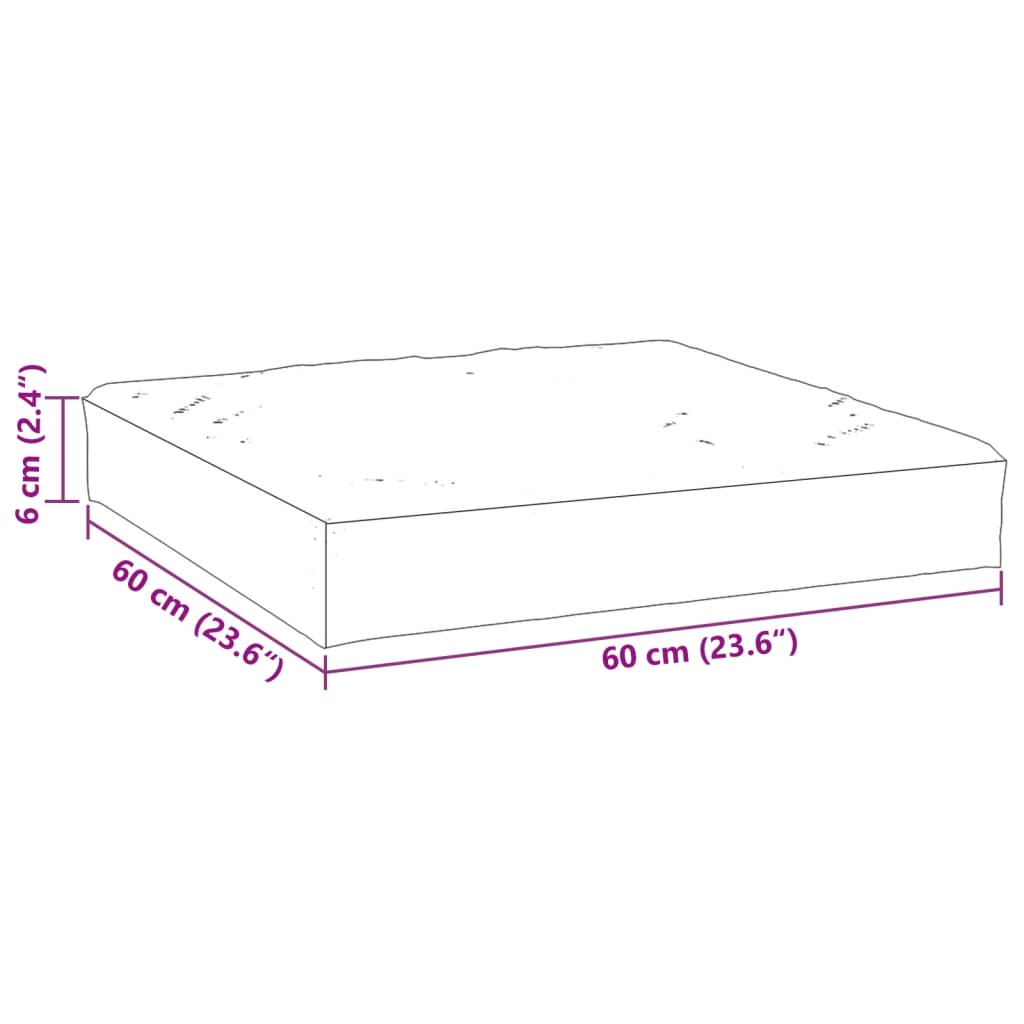 Cuscino per Pallet Antracite 60x60x6 cm in Tessuto