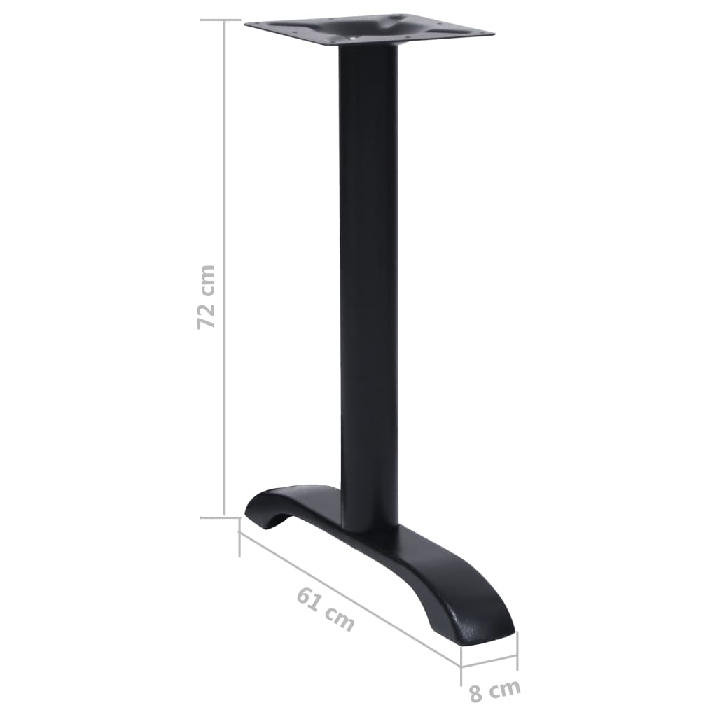 Gambe per Tavolino da Bistrò 2 pz Nero 61x8x72 cm in Ghisa | homemem39