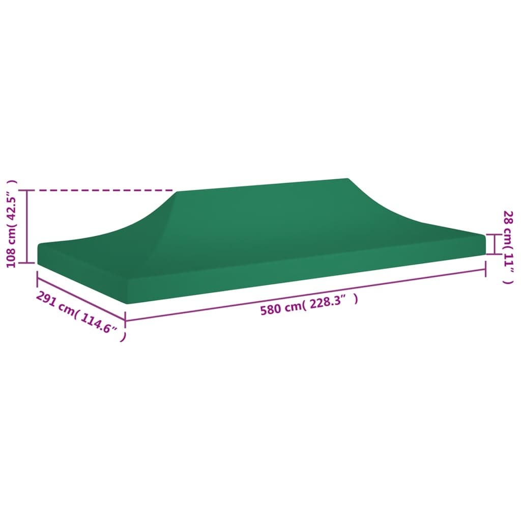 Tetto per Tendone per Feste 6x3 m Verde 270 g/m² | homemem39
