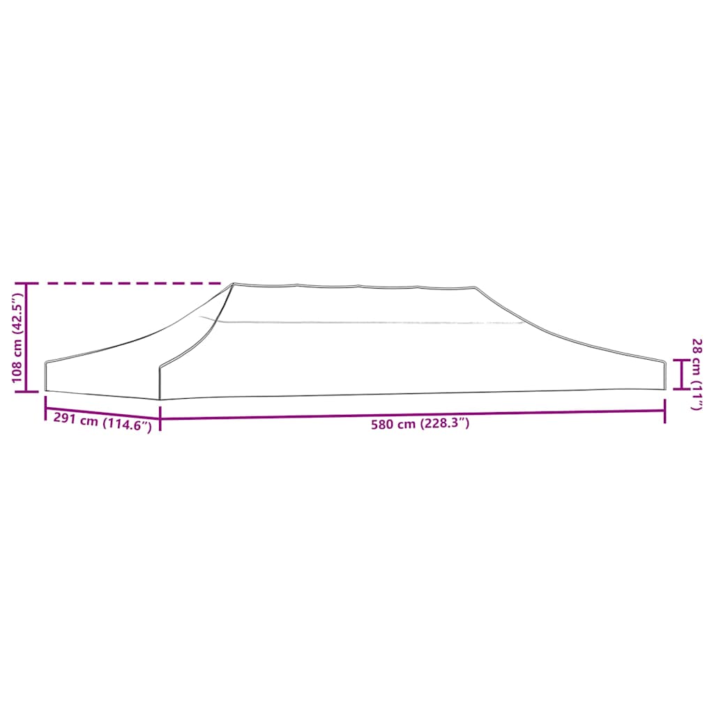 Tetto per Tendone per Feste 6x3 m Verde 270 g/m²