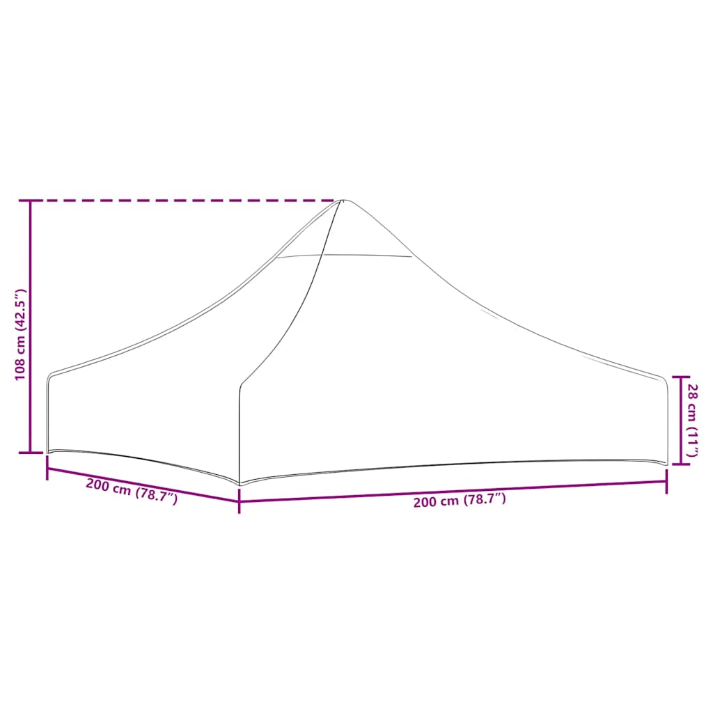 Tetto per Tendone per Feste 2x2 m Antracite 270 g/m² - homemem39