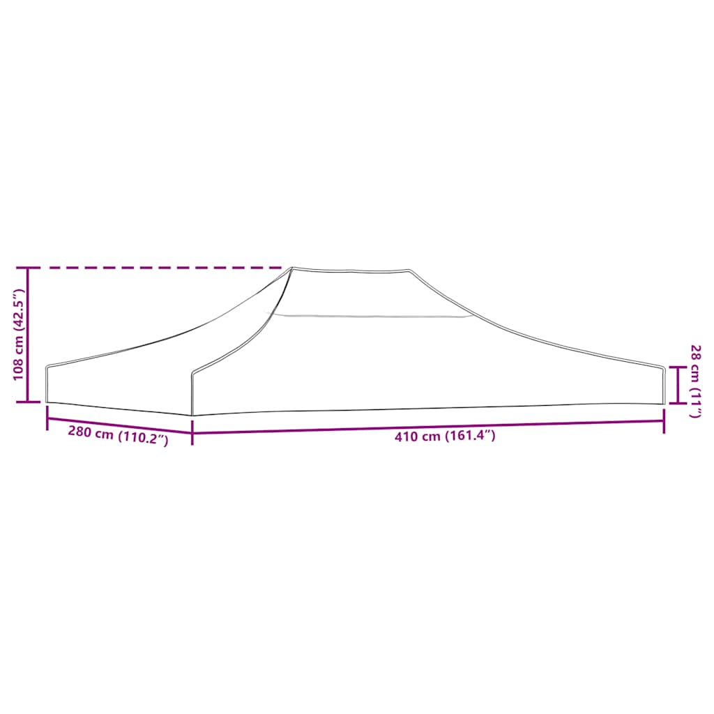 Tetto per Tendone per Feste 4x3 m Verde 270 g/m² - homemem39