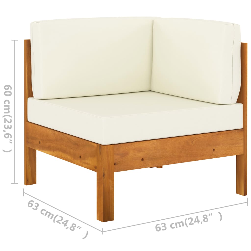 Set da Giardino 6 pz con Cuscini 100x60 cm Legno di Acacia | homemem39
