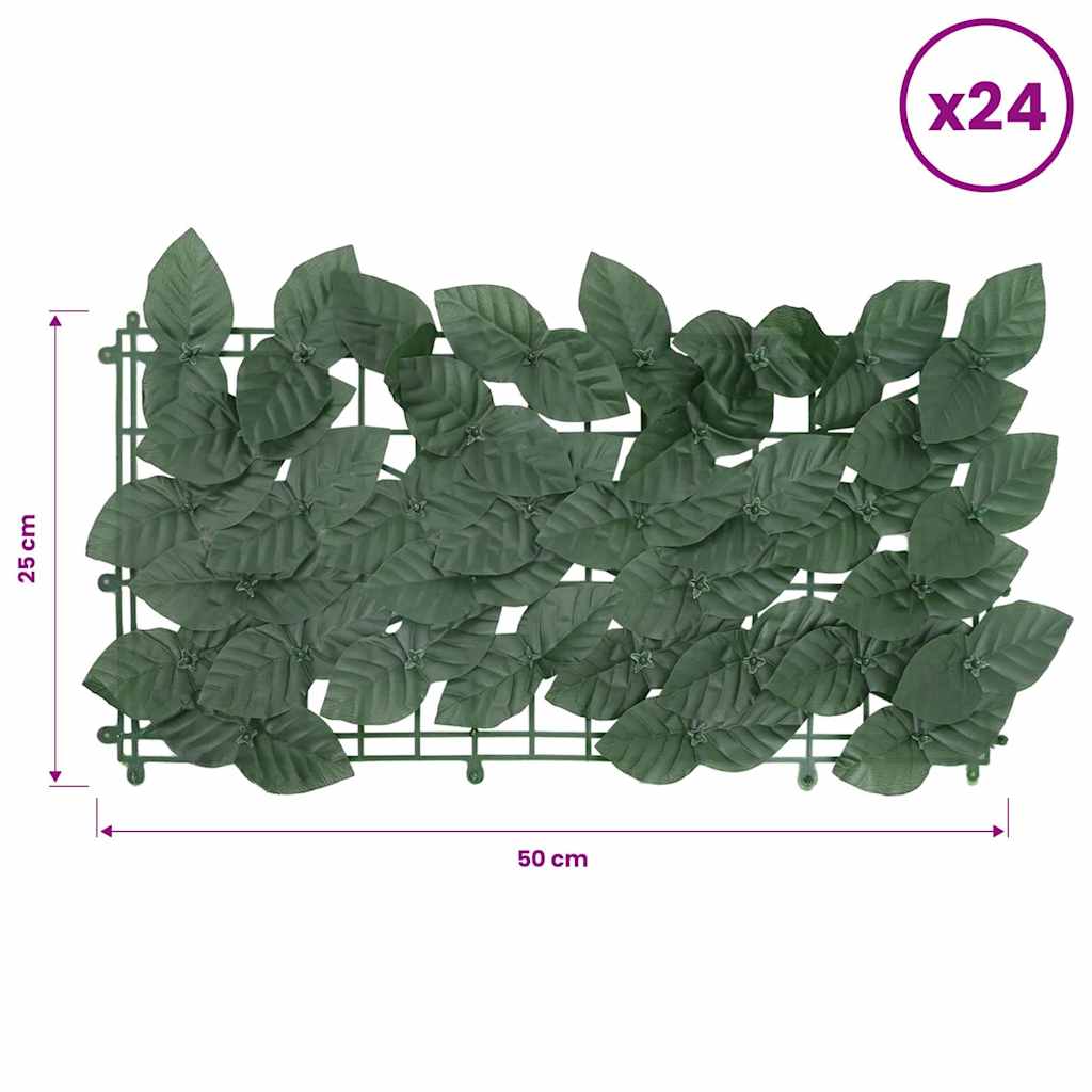 Paravento da Balcone con Foglie Verde Scuro 400x75 cm