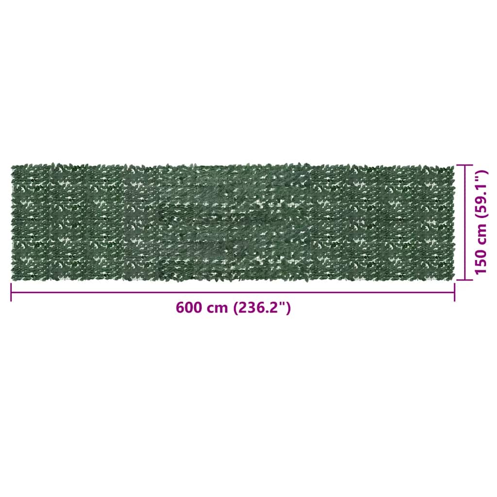 Paravento da Balcone con Foglie Verde Scuro 600x150 cm | homemem39