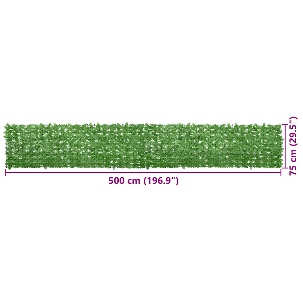 Paravento da Balcone con Foglie Verdi 500x75 cm - homemem39