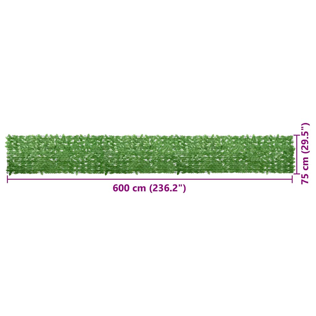 Paravento da Balcone con Foglie Verdi 600x75 cm | homemem39
