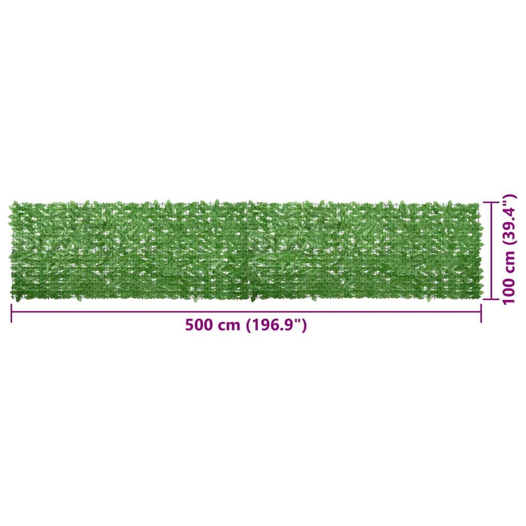 Paravento da Balcone con Foglie Verdi 500x100 cm | homemem39