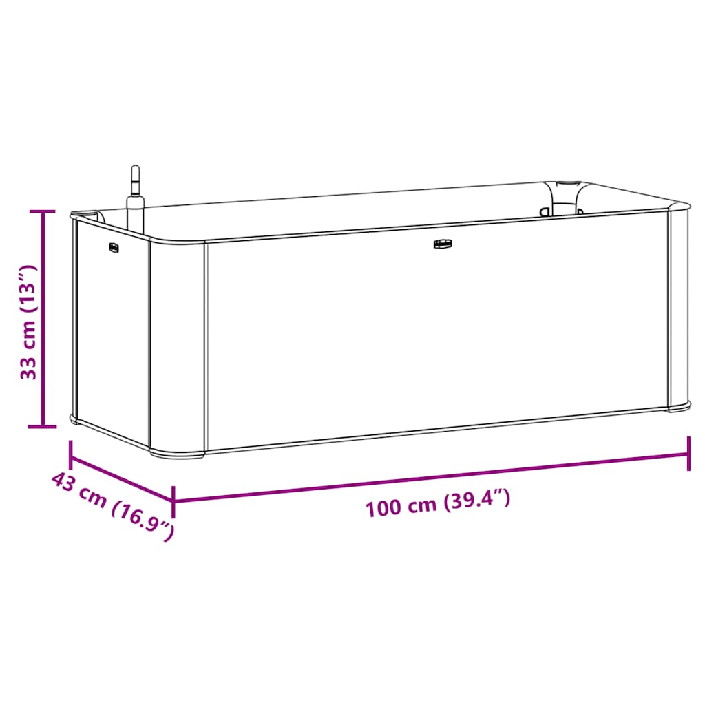 Letto Rialzato Giardino con Irrigazione Antracite 100x43x33 cm | homemem39