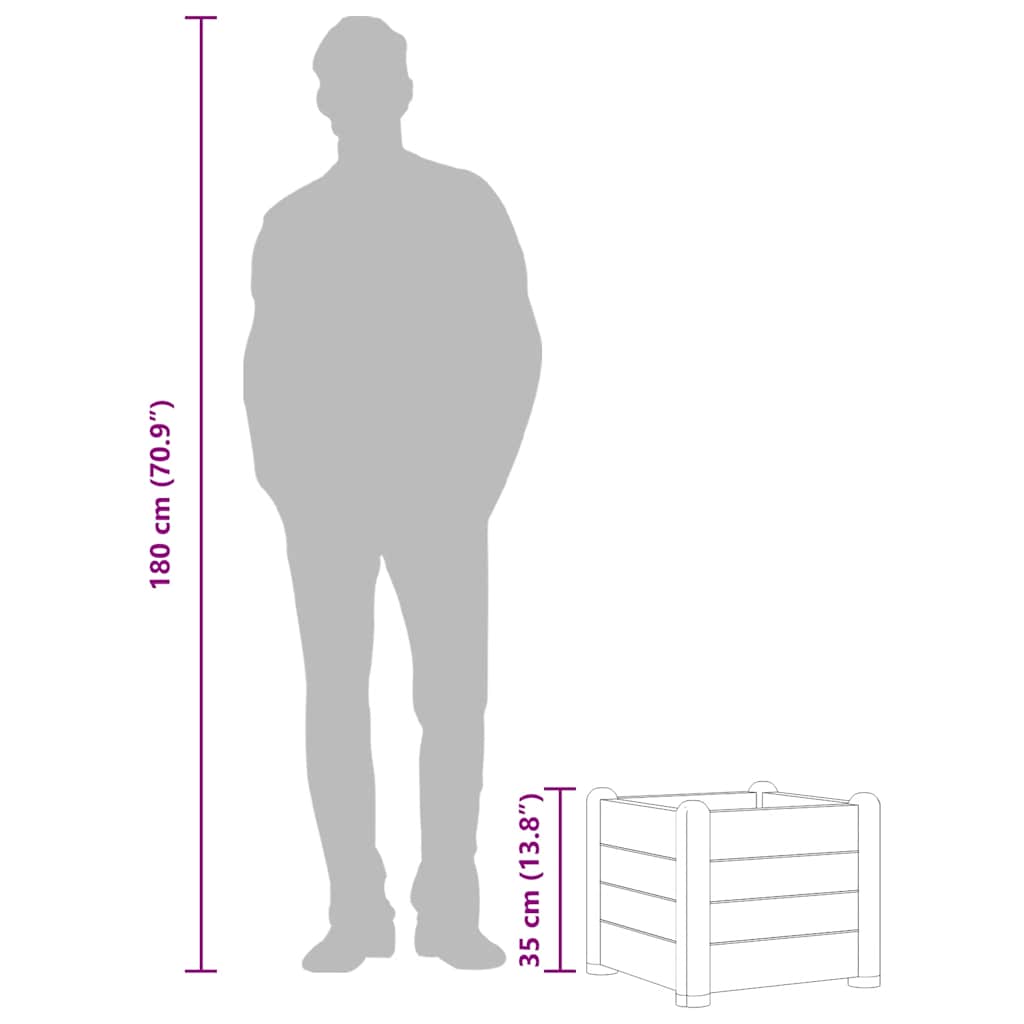 Letto Rialzato da Giardino in PP Moca 43x43x35 cm - homemem39