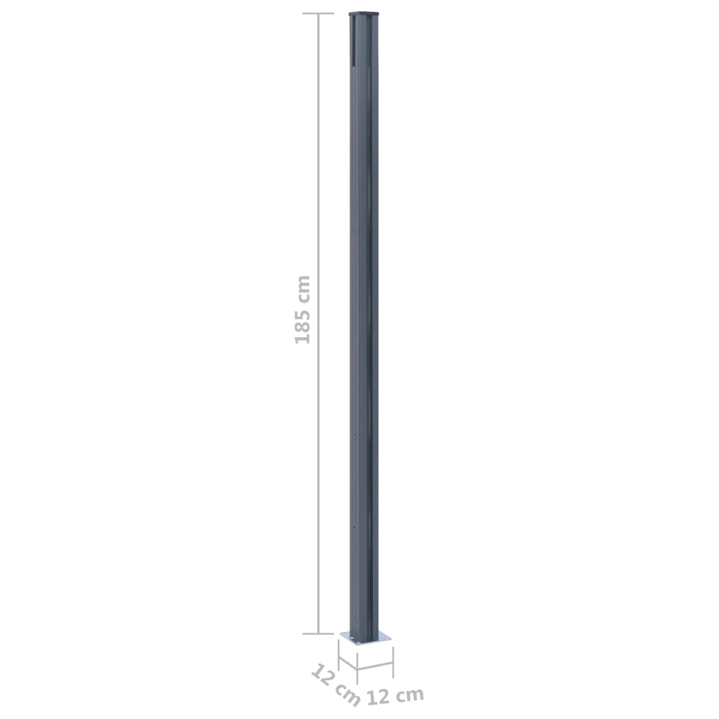 Pali di Recinzione 2 pz Grigio Scuro 185 cm in Alluminio | homemem39
