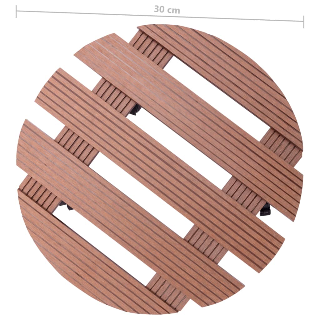 Carrelli Portavasi 2 pz Marroni Ø30x7,5 cm in WPC | homemem39