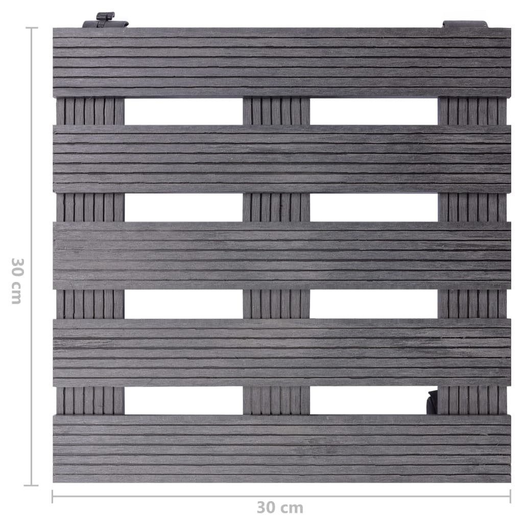 Carrelli Portavasi 2 pz Grigi 30x30x7,5 cm in WPC | homemem39