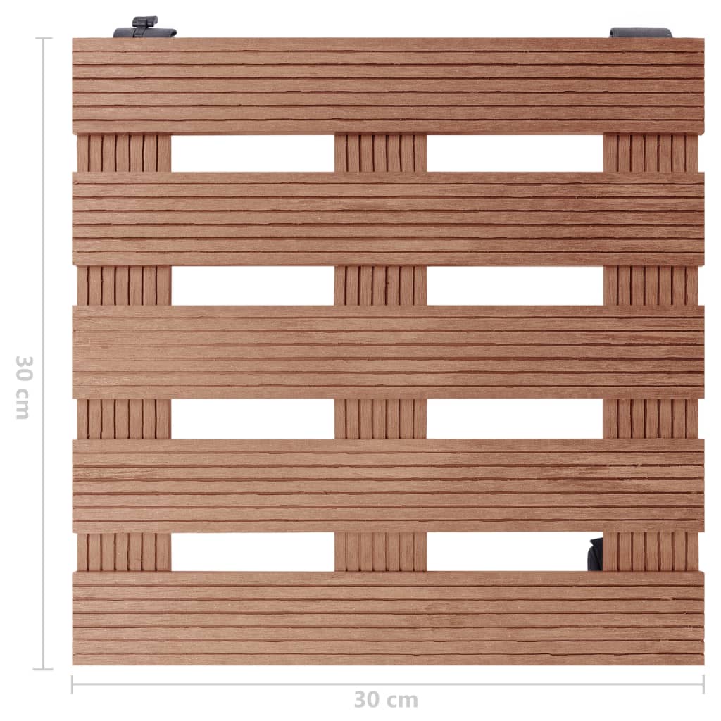 Carrelli Portavasi 2 pz Marroni 30x30x7,5 cm in WPC | homemem39