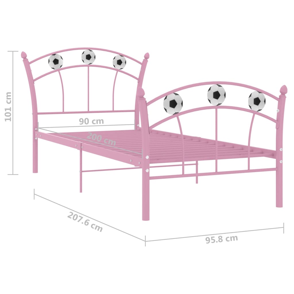 Giroletto con Motivo Calcio in Metallo Rosa 90x200 cm | homemem39
