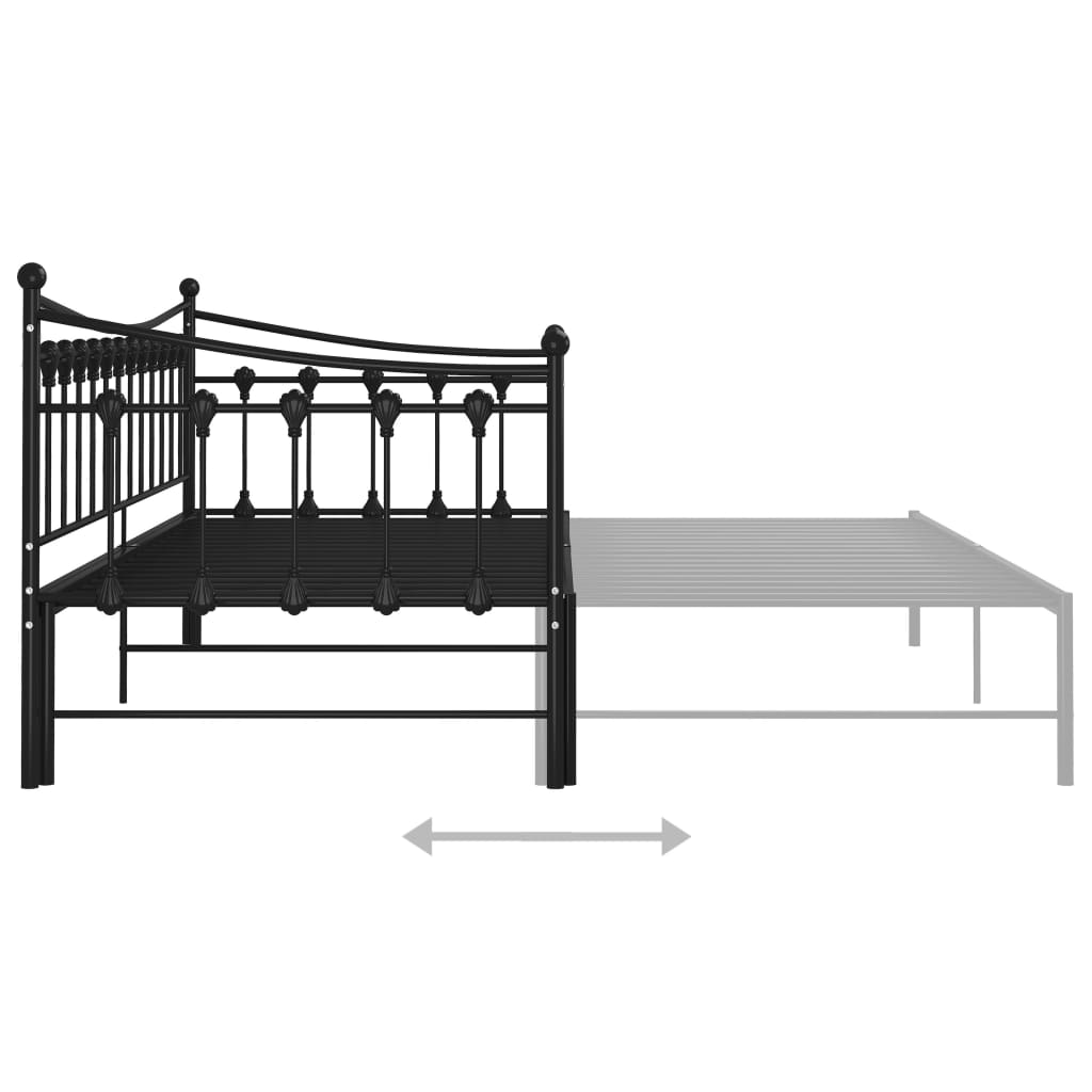 Telaio Divano Letto Estraibile Nero in Metallo 90x200 cm | homemem39