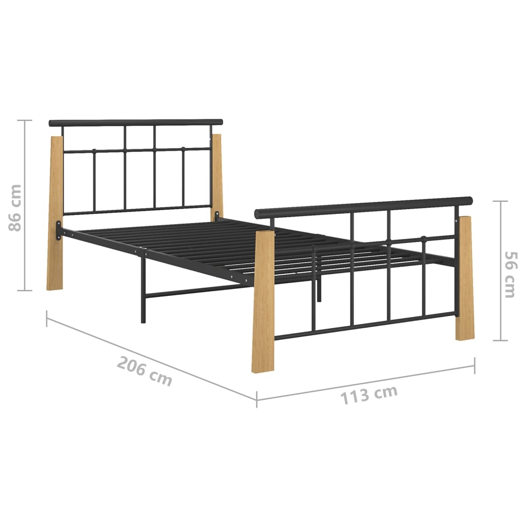 Giroletto in Metallo e Legno Massello di Rovere 100x200 cm | homemem39