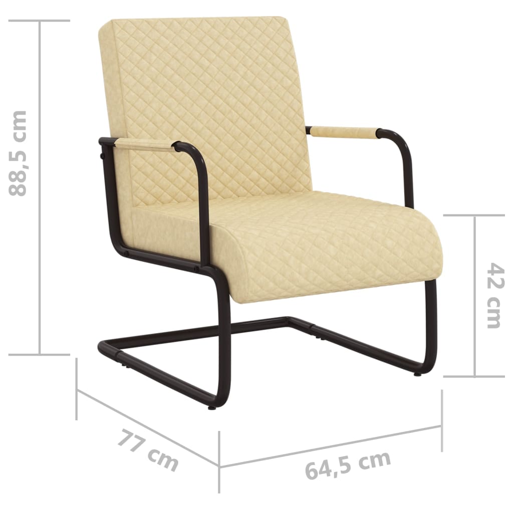 Sedia a Sbalzo Crema in Similpelle | homemem39