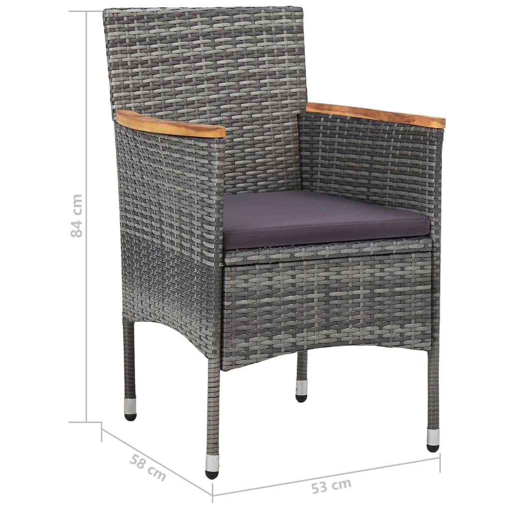 Set Mobili da Pranzo da Giardino 5 pz Grigio Polyrattan Acacia - homemem39